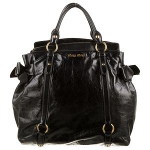 Miu Miu Glazed Leather Satchel